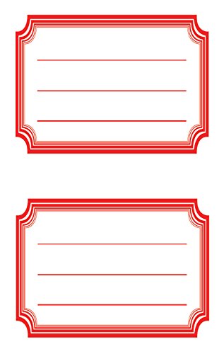 AVERY Zweckform 59686 BuchEtiketten Rahmen rot (starker Halt) 12 Aufkleber von AVERY Zweckform