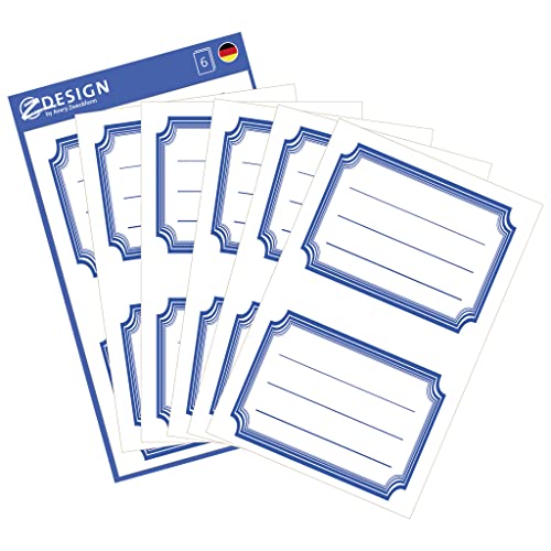 AVERY Zweckform 59687 Schuletiketten 12 Stück(Papier-Aufkleber für Mädchen und Jungen, blauer Rand, selbstklebend,starker Halt,beschriftbar, Namensschild, Namensaufkleber für Hefte, Mäppchen, Ordner) AVERY Zweckform 59687 Schuletiketten 12 Stück(Papier-Aufkleber für Mädchen und Jungen, blauer Rand, selbstklebend,starker Halt,beschriftbar, Namensschild, Namensaufkleber für Hefte, Mäppchen, Ordner) von AVERY Zweckform