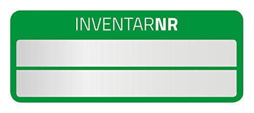 AVERY Zweckform 6912 Polyester Inventaretiketten (stark selbstklebend, strapazierbar, Kleinformat, 50x20 mm, 50 Aufkleber auf 10 Blatt) silber/grün von AVERY Zweckform