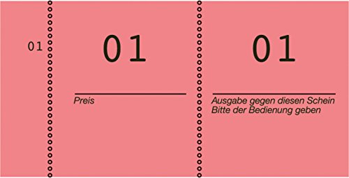 AVERY Zweckform 869-10-3 Nummernblock (105x53mm, 1.000 fortlaufend nummerierte Abrisse von 1-100 pro Block, 10 Blöcke mit je 100 Nummern, ideal für Veranstaltungen aller Art, Tombolas) rot von AVERY Zweckform