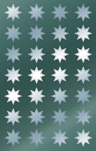 AVERY Zweckform 56 Aufkleber Weihnachten Sterne silber (Made in Germany, Weihnachtssticker Glanzpapier, selbstklebende Weihnachtdeko für Karten, Geschenke, Tüten) 2 Bogen/je 28 Sternsticker, 52810 von AVERY Zweckform