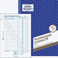 AVERY Zweckform Kassenbericht/Bestandsrechnung Formularbuch 318 von AVERY Zweckform