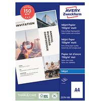 AVERY Zweckform Fotopapier 2579-100 DIN A4 matt 150 g/qm 100 Blatt von AVERY Zweckform