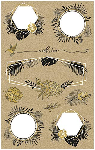 AVERY Zweckform Kraftpapier Aufkleber 18 Sticker Beschriftung Flora (Papier Sticker, Geschenkaufkleber, natur, braun, beige) 57126 von AVERY Zweckform