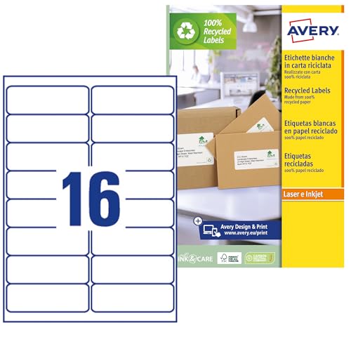 Avery Zweckform LR7162-100 Recycling Adress-Etikett 99,1x33,9 mm von Avery Dennison Zweckform