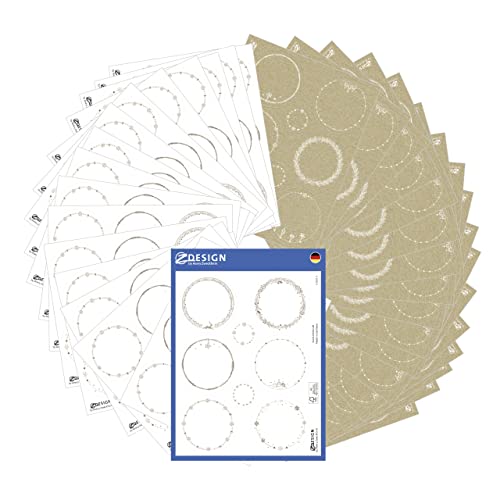 AVERY Zweckform Set Aufkleber Weihnachten rund 204 Stück (Ø48mm, Weihnachtssticker, Deko Weihnachten, Geschenke, Karten, Tüten, Produktaufkleber in Weiß und Kraftpapier, handbeschriftbar) Art. 51051 von Avery