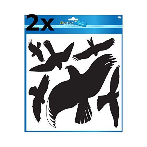 AVERY Zweckform Warnvögel Vögel (Folie) 12 Aufkleber (Schwarz, 2 Packungen) von AVERY Zweckform