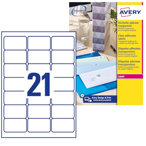 Avery Etiketten für Laserdrucker, transparent Avery Etiketten für Laserdrucker, transparent von Avery