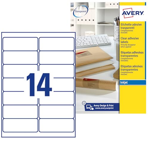Avery Etiketten für Tintenstrahldrucker transparent Avery Etiketten für Tintenstrahldrucker transparent von Avery