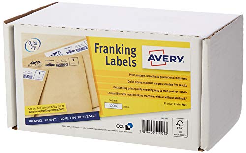 Franking -Etikett Avery 140x38mm weiß 500 Blatt 2 Etiketten pro Blatt von Avery Dennsion Zweckform
