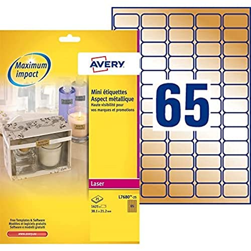 Avery Mini-Laser-Etiketten 25 Blatt golden Avery Mini-Laser-Etiketten 25 Blatt golden von Avery