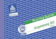 Avery Zweckform© 303 Ausgabebeleg mit Dokumentendruck, DIN A6 quer, f„lschungssicher, 50 Blatt, gelb von AVERY Zweckform