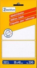 Avery Zweckform© 3345 Adress-Etiketten, 95 x 48 mm, 1 Blatt/282 Etiketten, weiá von AVERY Zweckform