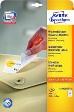 Avery Zweckform© L4743REV-25 Universal-Etiketten, 99,1 x 42,3 mm, 25 Blatt/300 Etiketten, weiá von AVERY Zweckform