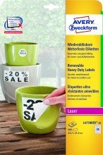Avery Zweckform© Wiederabl”sbare, wetterfeste Etiketten, 45,7 x 21,2 mm, aus strapazierf„higer Polyester-Folie, 20 Blatt/960 Etiketten, weiá von AVERY Zweckform