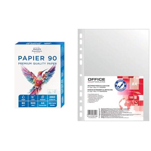 Avery Zweckform 2563 Drucker-/Kopierpapier & OFFICE PRODUCTS Prospekthüllen / 100 Stück/Din A4 Avery Zweckform 2563 Drucker-/Kopierpapier & OFFICE PRODUCTS Prospekthüllen / 100 Stück/Din A4 von AVERY Zweckform