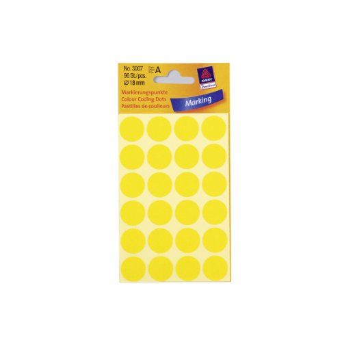Avery Zweckform 3007 Blattpackungen Weiss Etiketten D18mm 96 Stück gelb Avery Zweckform 3007 Blattpackungen Weiss Etiketten D18mm 96 Stück gelb von AVERY Zweckform
