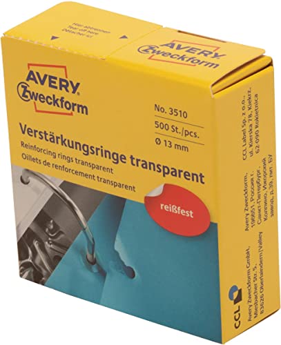 Avery Zweckform 3510 Heftklammer - Bindezubehör (Notizbuch, transparent, Polypropylen (PP), 1,3 cm) von AVERY Zweckform