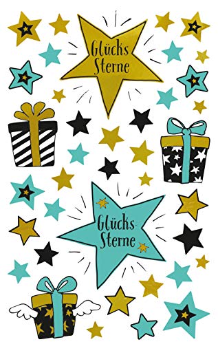 Avery Zweckform 39 Deko Sticker Glücksterne (Aufkleber, Sterne, Geschenke, Karten, Geburtstag, Glückwünsche) Art. 57073 von AVERY Zweckform