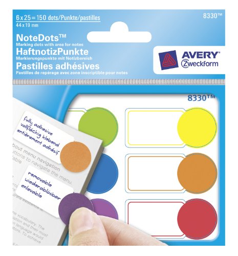 Avery Zweckform 8330 HaftnotizPunkte 6-farbig sortiert,25 Blatt,150 Stück von Avery Dennison Zweckform Office Products Europe GmbH