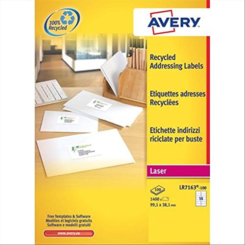 Avery Zweckform Adress-Etiketten 63,5x38,1 mm Recycling 100 Blatt/2100 Etiketten weiß Avery Zweckform Adress-Etiketten 63,5x38,1 mm Recycling 100 Blatt/2100 Etiketten weiß von Avery