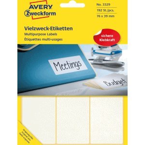 Avery Zweckform Etiketten 76x39mm VE=192 Stück weiß von AVERY Zweckform