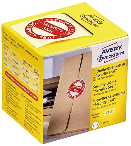 Avery Zweckform Sicherheitsetikett Diam.38mm 125St Rt, Aufdruck. Security Seal Avery Zweckform Sicherheitsetikett Diam.38mm 125St Rt, Aufdruck. Security Seal von AVERY Zweckform