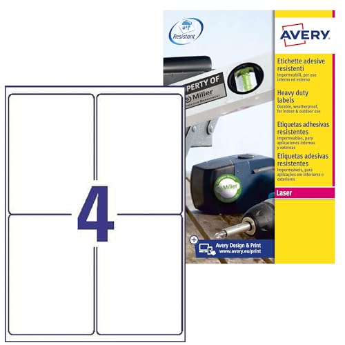 Avery Zweckform Wetterfeste Folien-Etiketten/L4774-20 99,1 x 139 mm weiß Inh.80 Avery Zweckform Wetterfeste Folien-Etiketten/L4774-20 99,1 x 139 mm weiß Inh.80 von Avery
