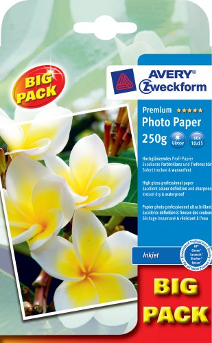 Premium Inkj.PhotoPapier 10x15, 250g, 60 Blatt von Avery Dennsion Zweckform