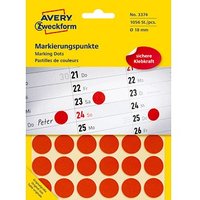 AVERY Zweckform Klebepunkte 3374 rot Ø 18,0 mm, 1.056 St. AVERY Zweckform Klebepunkte 3374 rot Ø 18,0 mm, 1.056 St. von AVERY Zweckform