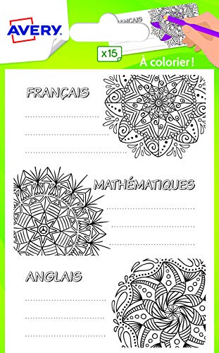 AVERY - Packung mit 15 Fantasie-Etiketten für Schulmaterialien, vorgedrucktes Maldesign, Format 76 x 34 mm, mehrfarbig AVERY - Packung mit 15 Fantasie-Etiketten für Schulmaterialien, vorgedrucktes Maldesign, Format 76 x 34 mm, mehrfarbig von Avery