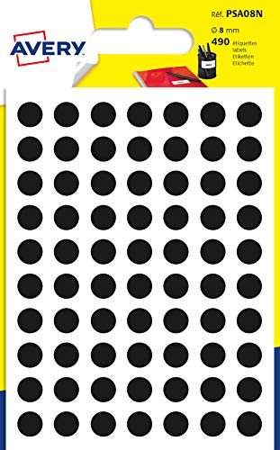 490 N/A Markierungspunkte, 8 mm, Schwarz 490 N/A Markierungspunkte, 8 mm, Schwarz von Avery
