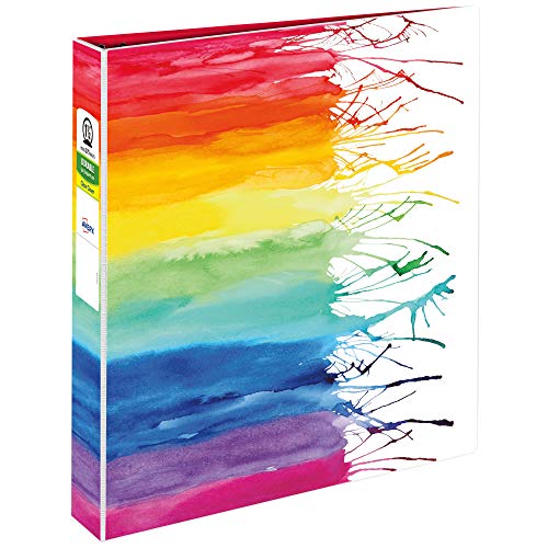 AVERY + Amy Tangerine Designer Collection Ordner, 3,8 cm, 3-Ringbuch, Aquarell-Regenbogen-Design (28347) von AVERY
