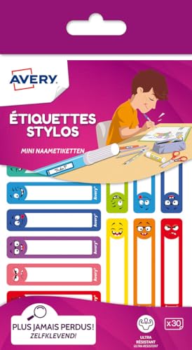 AVERY 30 Etiketten für Stifte, Format 50 x 10 mm Smiley 5 x 1 cm Smiley AVERY 30 Etiketten für Stifte, Format 50 x 10 mm Smiley 5 x 1 cm Smiley von Avery
