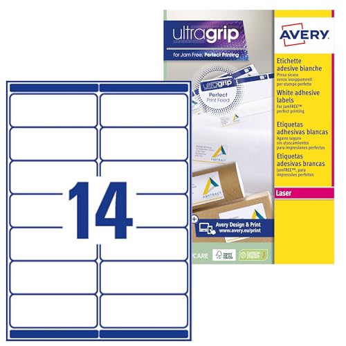 Avery l7163-15 Laserdruck-Etiketten, 99,1 x 38,1 mm, Weiß, 210 Stück Avery l7163-15 Laserdruck-Etiketten, 99,1 x 38,1 mm, Weiß, 210 Stück von Avery