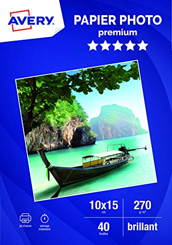 AVERY C2453-40 40 Fotopapier A6 270 g/m², für Tintenstrahldrucker, glänzend Weiß AVERY C2453-40 40 Fotopapier A6 270 g/m², für Tintenstrahldrucker, glänzend Weiß von Avery