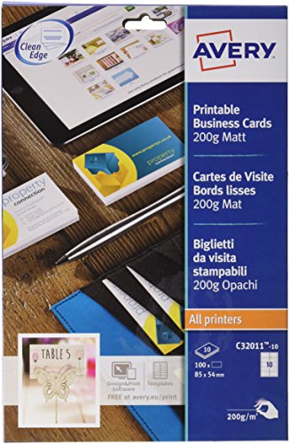 AVERY C32011-10 Box 10 Blätter, Visitenkarten Laser AVERY C32011-10 Box 10 Blätter, Visitenkarten Laser von Avery