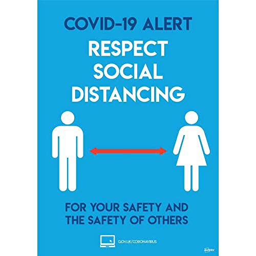 AVERY COVID-19 Social Distancing Etiketten, A3, 420 x 297 mm, 2 Stück pro Packung AVERY COVID-19 Social Distancing Etiketten, A3, 420 x 297 mm, 2 Stück pro Packung von Avery