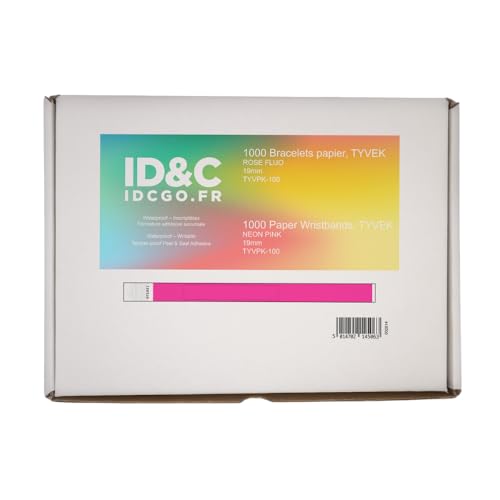 AVERY - Schachtel mit 1000 Armbändern aus Papier, Tyvek, Breite 19 mm, Neonrosa von Avery