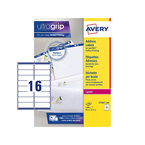 Avery 054470 Blatt Etiketten Laser, 100 Pack von Avery