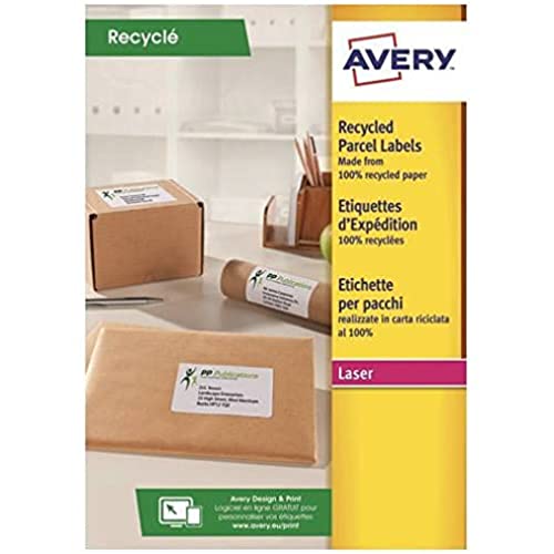 Avery - Avery LR7173-100 Adress-Etiketten, recycelt, weiß, 99,1 x 57 mm, 1000 Stück von AVERY