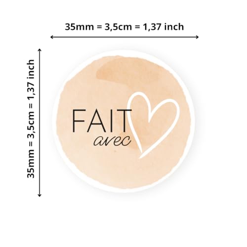 Avery - 140 Etiketten, rund, selbstklebend, 35 mm – Recyclingpapier – hergestellt mit Liebe – 4 Blatt A4-Aufkleber für Unternehmer, Smallbusiness, Diy, Scrapbooking. von AVERY