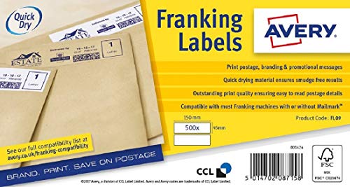 Avery 150 x 45 mm FL09 Frankier Label – Weiß Avery 150 x 45 mm FL09 Frankier Label – Weiß von Avery