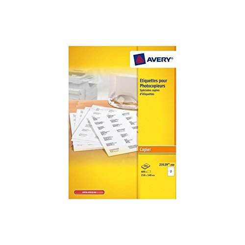 Kopieren Sie Beschriftung Avery 210x148mm 200 Blatt 2 Etiketten pro Blatt Weiß von Avery