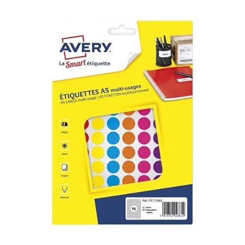 Avery 2940 Tabletten 15 mm farblich sortiert von Avery