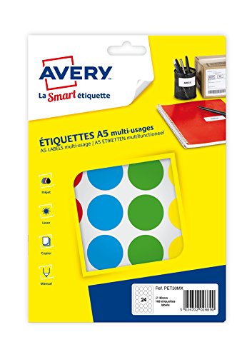 Avery 2940 Tabletten 30 mm farblich sortiert von Avery
