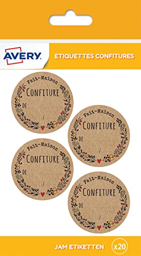 Avery – Beutel mit 20 selbstgemachten Etiketten für Konfitüren, Ø47,5 mm Avery – Beutel mit 20 selbstgemachten Etiketten für Konfitüren, Ø47,5 mm von Avery