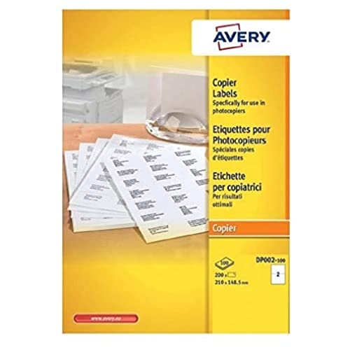 Avery DP002-100 Etiketten für Kopierer in Schachtel 210 x 148,5 mm 200 Stück von Avery