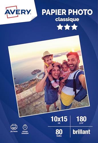AVERY - 80 Blatt 180g/m² Hochglanz-Fotopapier, Format 10 x 15 cm, Tintenstrahldruck, AVERY - 80 Blatt 180g/m² Hochglanz-Fotopapier, Format 10 x 15 cm, Tintenstrahldruck, von Avery