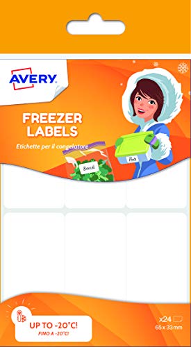 Avery Gefrierschrank-Etiketten, weiß, 65 x 33 mm, 24 Etiketten pro Packung von Avery